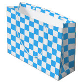 Classic light blue checkerboard groot cadeauzakje (Achterkant Gekanteld)