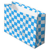 Classic light blue checkerboard  groot cadeauzakje (Voorkant Gekanteld)