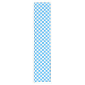 Classic light blue checkerboard  korte tafelloper (Voorkant)
