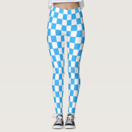 Classic light blue checkerboard  leggings