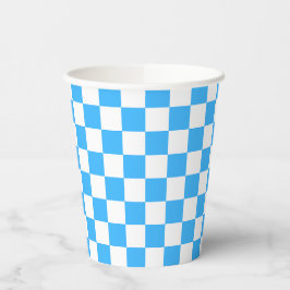 Classic light blue checkerboard  papieren bekers