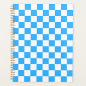 Classic light blue checkerboard  planner (Voorkant)