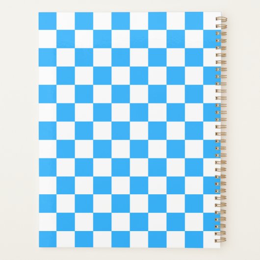 Classic light blue checkerboard planner (Achterkant)