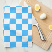Classic light blue checkerboard  theedoek (Quarter Fold)