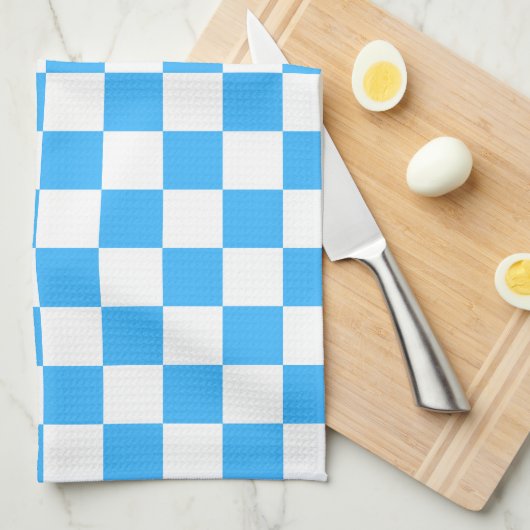 Classic light blue checkerboard  theedoek (Quarter Fold)