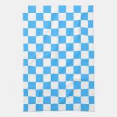 Classic light blue checkerboard theedoek (Verticaal)