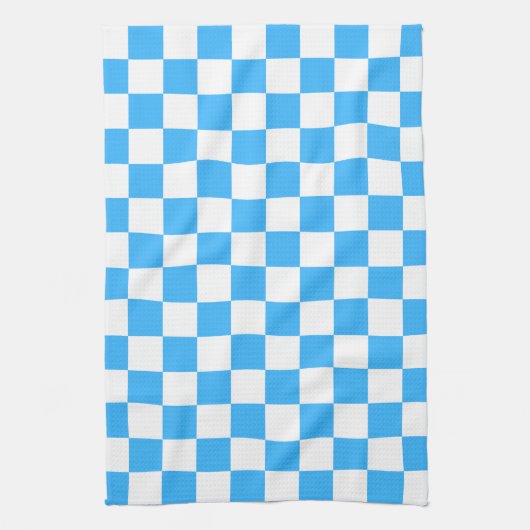 Classic light blue checkerboard  theedoek (Verticaal)