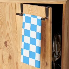 Classic light blue checkerboard  theedoek