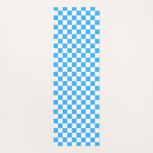 Classic light blue checkerboard  yogamat (Achterkant)