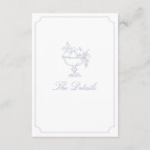 Classic Light Blue Fruit Bowl Wedding Details Card Informatiekaartje (Achterkant)