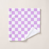 Classic light lavender checkerboard  bad handdoek (Wasdoekje)