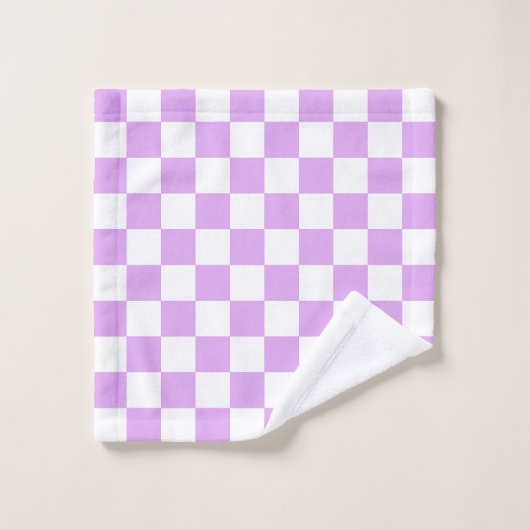 Classic light lavender checkerboard  bad handdoek (Wasdoekje)