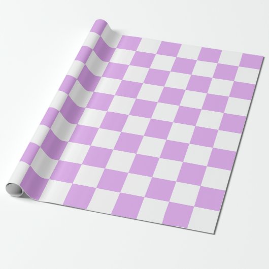 Classic light lavender checkerboard  cadeaupapier (Uitgerold)