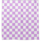 Classic light lavender checkerboard douchegordijn (Voorkant)