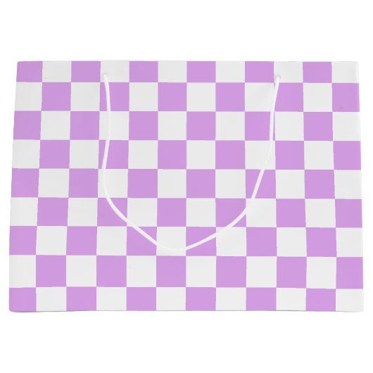 Classic light lavender checkerboard groot cadeauzakje (Voorkant)