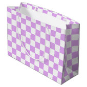 Classic light lavender checkerboard groot cadeauzakje (Achterkant Gekanteld)