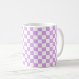 Classic light lavender checkerboard  koffiemok