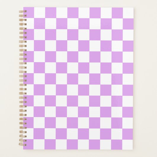 Classic light lavender checkerboard  planner (Voorkant)