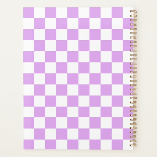 Classic light lavender checkerboard  planner (Achterkant)