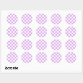 Classic light lavender checkerboard ronde sticker (Vel)
