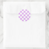 Classic light lavender checkerboard ronde sticker (Tas)