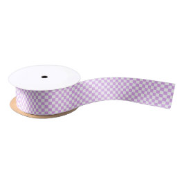 Classic light lavender checkerboard  satijnen lint