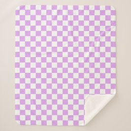 Classic light lavender checkerboard  sherpa deken