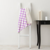 Classic light lavender checkerboard sherpa deken (In situ)