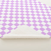 Classic light lavender checkerboard sherpa deken (3/4)