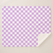 Classic light lavender checkerboard sherpa deken (Voorkant (horizontaal))