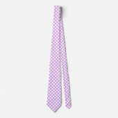 Classic light lavender checkerboard stropdas (Voorkant)