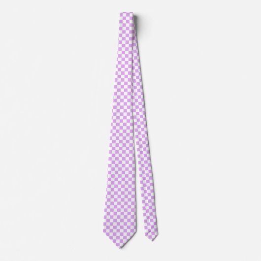 Classic light lavender checkerboard stropdas (Voorkant)