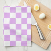 Classic light lavender checkerboard  theedoek (Quarter Fold)