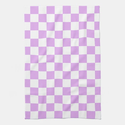 Classic light lavender checkerboard  theedoek (Verticaal)
