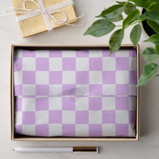 Classic light lavender checkerboard  tissuepapier (Geschenk)