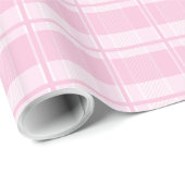 Classic Light Pink Gingham Birthday Wrapping Paper Cadeaupapier (Rol Hoek)