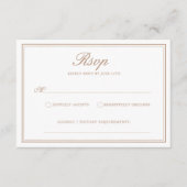 Classic Light Taupe Elegante RSVP Wedding Kaart (Voorkant)