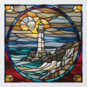 Classic Lighthouse Faux Glas in lood Raamsticker (Vel)