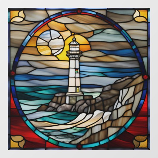 Classic Lighthouse Faux Glas in lood Raamsticker (Vel)