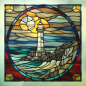 Classic Lighthouse Faux Glas in lood Raamsticker (Vel 3)