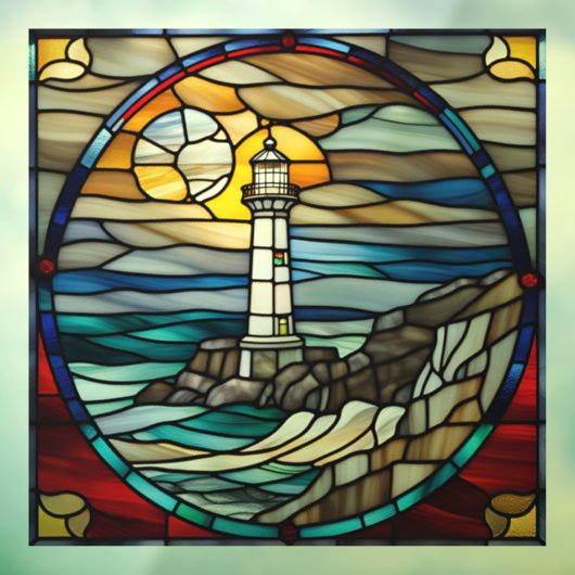Classic Lighthouse Faux Glas in lood Raamsticker (Vel 3)