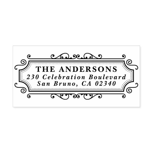 Classic Lijst Aangepaste familienaam & retouradres Rubberstempel (Afrduk)