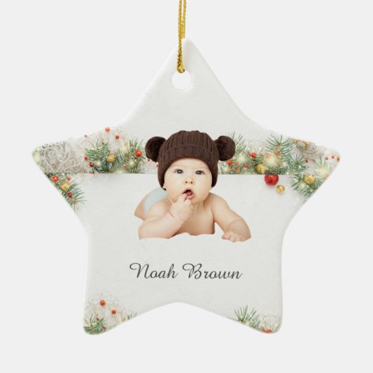 Classic Lijst Baby's eerste kerst Ornament (Voorkant)
