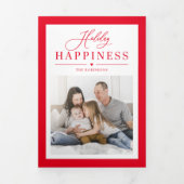 Classic Lijst BEWERKBARE KLEUR Trifold Vakantie Ka Drieluik Uitnodiging (Cover)