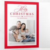 Classic Lijst BEWERKBARE KLEUR Trifold Vakantie Ka Drieluik Uitnodiging (Binnenzijde eerst)