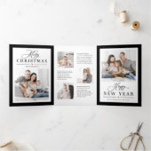 Classic Lijst BEWERKBARE KLEUR Trifold Vakantie Ka Drieluik Uitnodiging (Binnen)