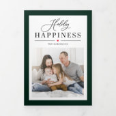 Classic Lijst BEWERKBARE KLEUR Trifold Vakantie Ka Drieluik Uitnodiging (Cover)