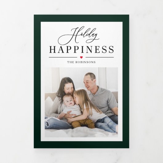 Classic Lijst BEWERKBARE KLEUR Trifold Vakantie Ka Drieluik Uitnodiging (Cover)