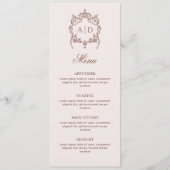 Classic Lijst Crest Wedding Monograms Menu (Voorkant)
