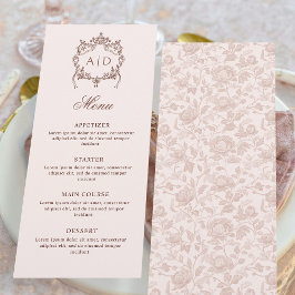Classic  Lijst Crest Wedding Monograms Menu
